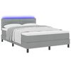 vidaXL Letto a molle con materasso Grigio chiaro 160 x 200 cm Tessuto