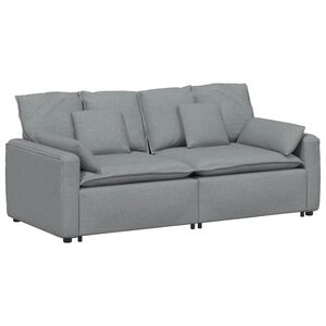 vidaXL Divano Modulare con Cuscini Grigio Chiaro