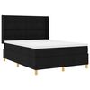 vidaXL Letto a molle con strisce LED Nero 140 x 190 cm Tessuto