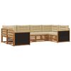vidaXL Set di divani da esterno con cuscino 6 pcs Naturale e Beige