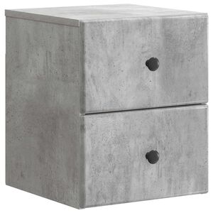 vidaXL Mobiletto da notte a muro Grigio Cemento 34,5 x 33 x 40 cm
