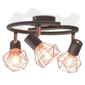 vidaXL Plafoniera con 3 Lampadine a LED a Incandescenza 12 W