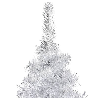 vidaXL Albero di Natale Preilluminato con Supporto Argento 240 cm PET