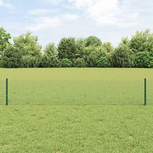 vidaXL Recinzione con Posto Verde 0,4 x 100 m Acciaio e PVC