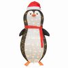 vidaXL Figura di pinguino di neve Bianco caldo 78 x 178 cm Tessuto