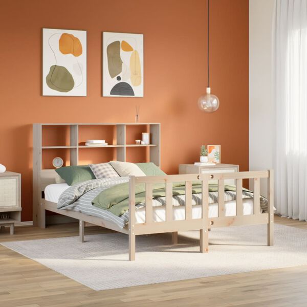 vidaXL Letto Libreria senza Materasso 120x200cm Legno Massello di Pino