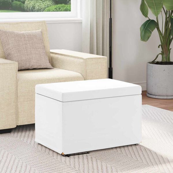 vidaXL Pouf Bianco Pelle Sintetica e Legno Ingegnerizzato