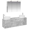 vidaXL Set di mobili per il bagno 4 pz Grigio Cemento
