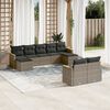 vidaXL Set Divano da Giardino 9 pz con Cuscini Grigio in Polyrattan