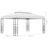 vidaXL Gazebo con Stringa di Luci LED 4x3x2,7 m Bianco