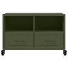vidaXL Mobile TV Verde Oliva 68x39x43,5 cm in Acciaio