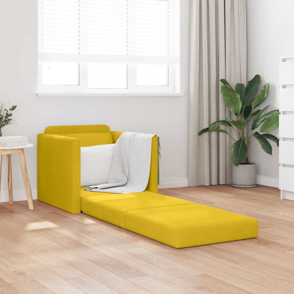 vidaXL Divano letto 60cm Giallo Scuro Velluto