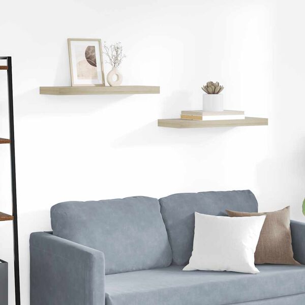 vidaXL Scaffali a Parete 2 pz Rovere 60x23,5x3,8 cm in MDF
