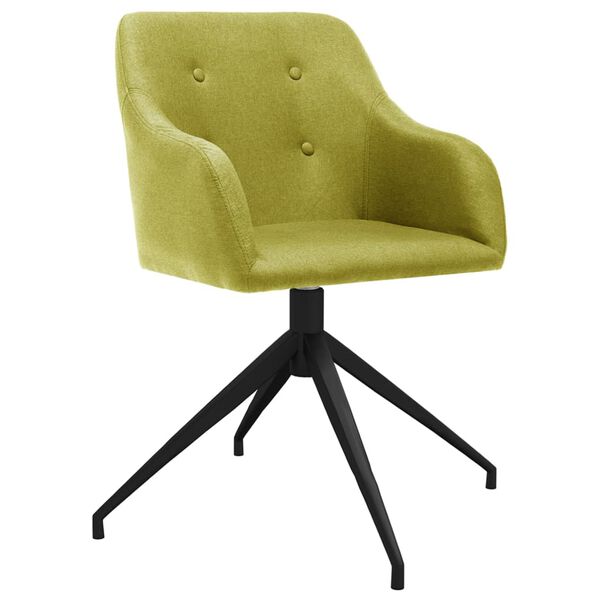 vidaXL Sedie da Pranzo Girevoli 2 pz Verdi in Tessuto