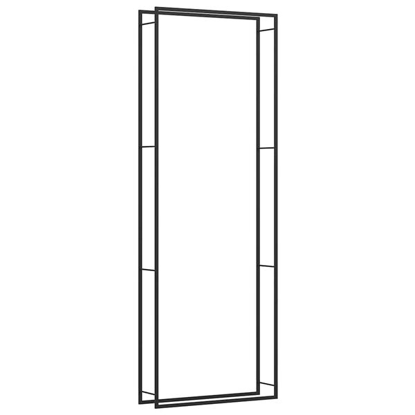 vidaXL Portalegna Nero Opaco 110x28x312 cm in Acciaio