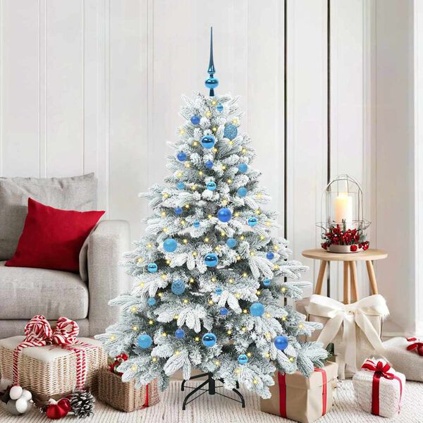 vidaXL Albero di Natale artificiale con 150 LED Bianco 150 cm PE e PVC