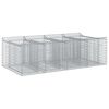 vidaXL Letto rialzato in gabbione 2 pz 200 x 100 x 60 cm Argento