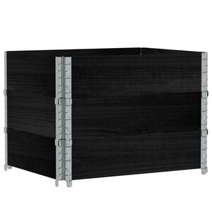 vidaXL Paretali per Pallet 3 pz Neri 80x60cm in Legno Massello di Pino