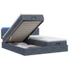 vidaXL Letto Ottomano con Materasso e LED Grigio Scuro 160 x 200 cm