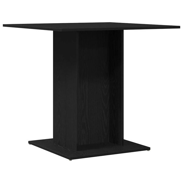 vidaXL Tavolo da Pranzo Rovere Nero 80x80x75 cm Legno Multistrato