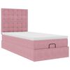 vidaXL Struttura Letto Pouf con Materassi Rosa 100x200 cm Velluto