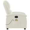 vidaXL Poltrona Massaggiante Reclinabile Elettrica Crema Velluto