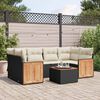 vidaXL Set Divani da Giardino con Cuscini 7pz Nero Polyrattan