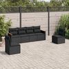 vidaXL Set Divano da Giardino 6 pz con Cuscini Nero in Polyrattan