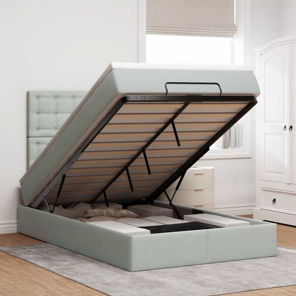 vidaXL Struttura Letto Pouf con Materassi 120x190 cm Velluto