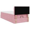 vidaXL Struttura Letto Pouf con Materasso Rosa 100x200 cm Velluto