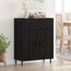 vidaXL Credenza Rovere Nero 69,5 x 34 x 90 cm Legno multistrato