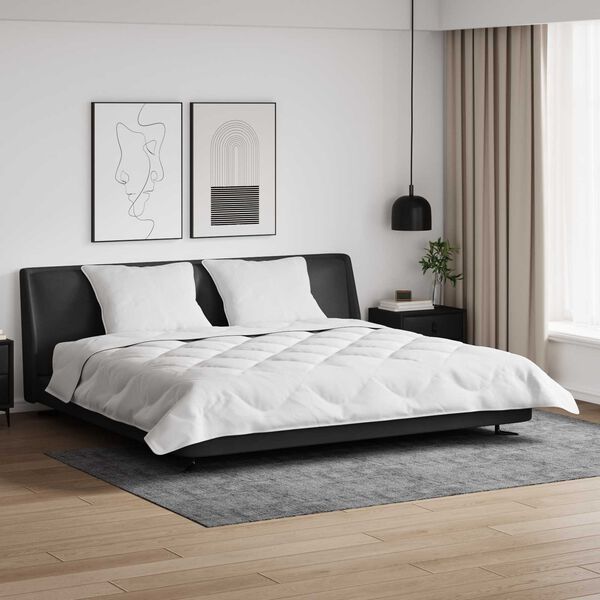 vidaXL Duvet Invernale con cuscino 3 pcs Bianco Microfibra