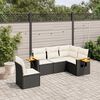 vidaXL Set Divani da Giardino 5 pz con Cuscini in Polyrattan Nero
