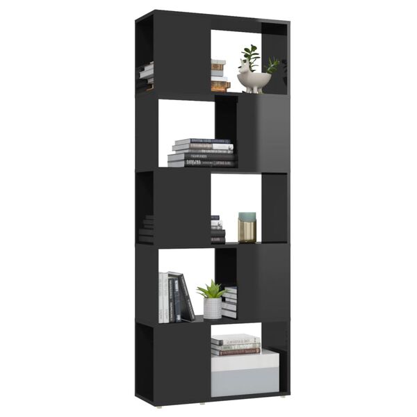 vidaXL Libreria/Divisorio Nero Lucido 60x24x155 cm