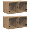 vidaXL Armadi da Parete 2 pz 68 x 37 x 35 cm Legno multistrato