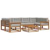 vidaXL Set di divani da esterno 7 pcs Grigio Naturale e Chiaro