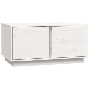 vidaXL Tavolino da Salotto Bianco 80x50x40 cm Legno Massello di Pino