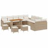 vidaXL Set Divano da Giardino con cuscino 14 pcs Beige e Crema