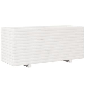 vidaXL Fioriera da Giardino Bianca 110x40x49,5 cm Legno Massello Pino