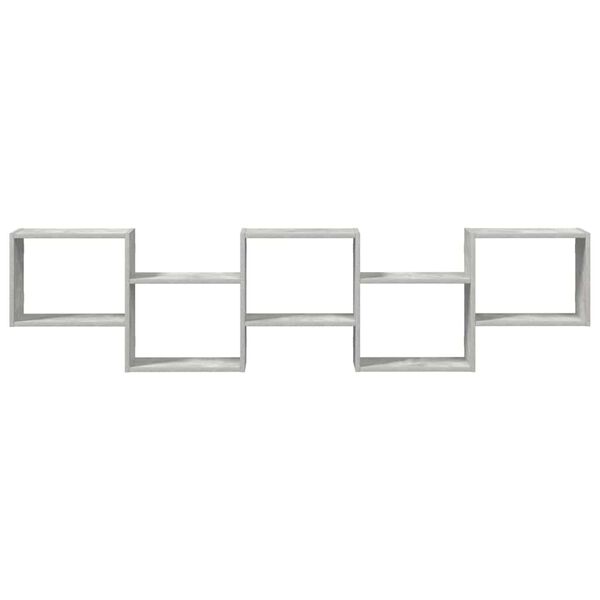 vidaXL Mensola a Cubo da Parete 5 Scomparti Truciolato Grigio Cemento