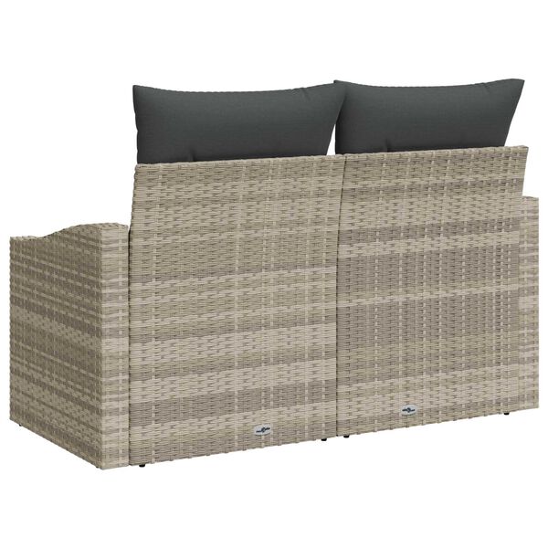 vidaXL Divano da giardino con cuscino 123 x 62 x 69 cm polyrattan