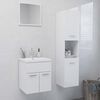 vidaXL Set Mobili da Bagno Bianco Lucido in Truciolato