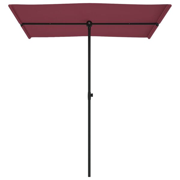 vidaXL Ombrellone da Giardino con Palo in Alluminio 180x110 cm Bordò