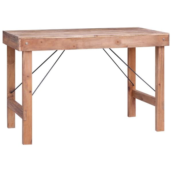 vidaXL Tavolo da Pranzo 120x60x80 cm in Legno Massello di Recupero