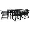 vidaXL Set da Pranzo da Giardino 9 pz in Rattan PVC Nero