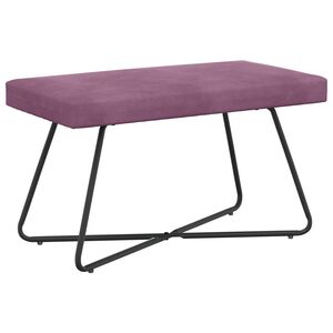 vidaXL panchina Tinta unita Viola 80 x 40 x 45 cm Velluto