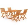 vidaXL Set da Pranzo da Giardino 5 pz in Legno Massello di Teak