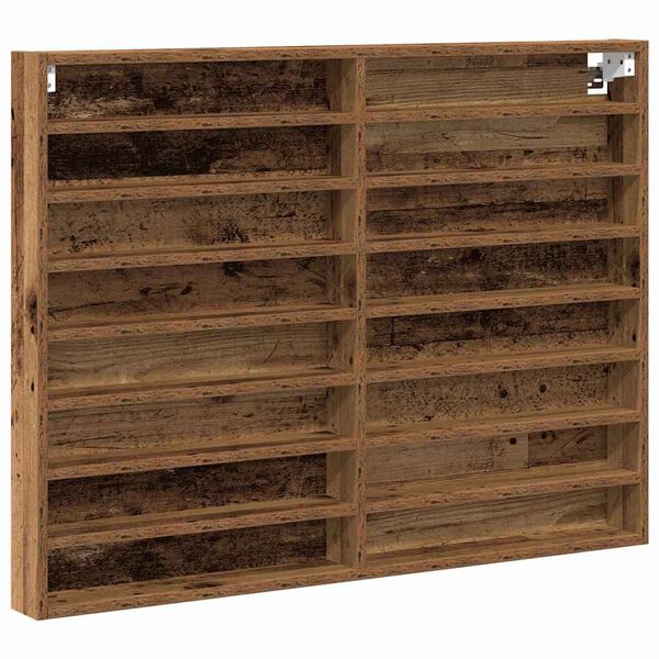 vidaXL Vetrina Legno vecchio 100 x 8,5 x 75 cm Legno multistrato