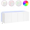 vidaXL Mobili TV a Parete con Luci LED 2pz Bianchi 60x35x41 cm