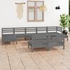 vidaXL Set Salotto da Giardino 10 pz in Legno Massello di Pino Grigio